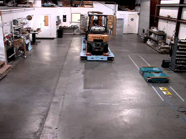 AGV Test Moving Two Forklifts